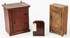3 Small Antique Wood Cabinets