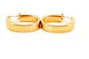 14k Yellow Gold Elongated Hoop Earrings