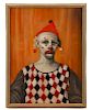 Dean Chapman "Sad Clown", Oil on Canvas