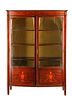 Hahne & Co Inlaid Bowfront Display Cabinet