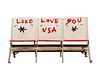 R.A. Miller Patriotic Painted Folding Bench
