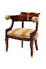 English Regency Calamander Lion's Head Chair