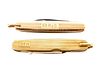 Two 14k Yellow Gold Monogrammed Pocket Knives
