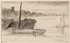 James Abbott McNeill Whistler (American, 1834-1903)      Chelsea Bridge and Church