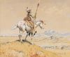 Olaf C. Seltzer (American, 1877-1957)      Blackfeet Indian on Horseback