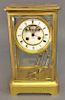Large French Brass and Glass Shelf Clock