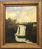 Oil on Canvas of a Hudson River School Waterfall