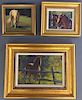 Three Oil on Artist Board Equine Paintings