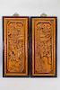 (2) Finely Carved Chinese Figural Wall Panels