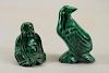 (2) Carved Malachite Figures