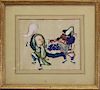 Antique Mixed Media Chinese Figural Painting