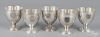 Five sterling silver horse show footed bowls