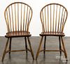 Pair of bowback Windsor chairs, ca. 1820.