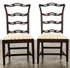 Pair of mahogany ribbonback dining chairs.