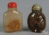 Two Chinese cameo agate snuff bottles.