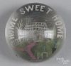 Colored frit Home Sweet Home paperweight