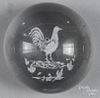 White frit paperweight, with a rooster