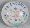 Colored frit Friendship paperweight
