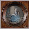 Miniature Continental gouache portrait of a woman