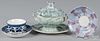 Teal spatter sauce tureen and undertray