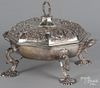 English silver covered entree dish