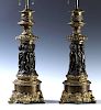 AN EXCEPTIONAL PAIR 19TH C. FRENCH BRONZE LAMPS
