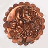 AN ANTIQUE COPPER ROSE FORM FOOD MOLD