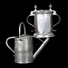 TWO UNUSUAL PEWTER HOLLOW WARE ITEMS