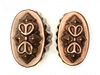 A PAIR ANTIQUE COPPER JELLY MOLDS WITH HEART MOTIF