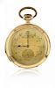 Two key-less gold pocket watches, one quarter repeater, end of 19th century and early 20th