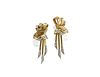 PAIR OF GOLD AND DIAMOND EARRINGS