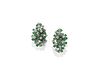 PAIR OF EMERALD AND DIAMOND EAR CLIPS