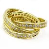 Vintage Cartier Approx. 1.48 Carat Round Brilliant Cut Diamond and 18 Karat Yellow Gold Rolling Band Ring.