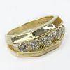 Man's Vintage Approx. 1.75 Carat TW Round Brilliant Cut Diamond and 14 Karat Yellow Gold Ring..