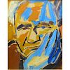 Pinchas Litvinovsky, Israeli (1894 - 1985) Oil on paper "Portrait Of Ben-Gurion".