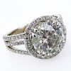 Approx.. 5.46 Carat TW Diamond and 18 Karat White Gold Engagement Ring.