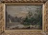 Oil on canvas landscape, signed E. B. Damell, '79, 6 3/4'' x 10''.