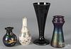Four art glass vases
