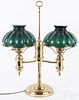Brass double-arm student lamp