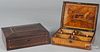 Two inlaid dresser boxes