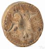 Carved pine eagle butter stamp