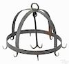 Wrought iron hanging meat rack