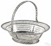English silver reticulated basket