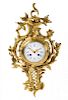 * A Rococo Style Gilt Bronze Cartel Clock Height 21 inches.