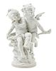 * A Bisque Porcelain Figural Group Height 20 inches.