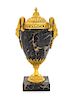 * A Louis XVI Style Gilt Bronze Mounted Marble Urn Height 10 5/8 inches.