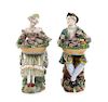A Pair of Continental Porcelain Figures Height of tallest 9 1/2 inches.