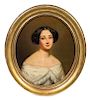 * Jean Guillaume Elsidor Naigeon, (French, 1797-1867), Portrait d'une jeune femme, 1855