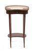 * A Louis XVI Style Reniform Side Table Height 29 1/2 x width 17 1/4 x depth 10 1/2 inches.