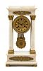 * A French Marble and Gilt Metal Portico Clock Height 17 1/2 inches.